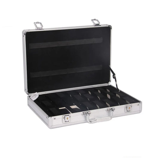 VANSIHO  Aluminum Watches 6/10/12 Grids Suitcase With Glass Window Watch Storage Aluminum Case  Watch Box Organizer For Men
