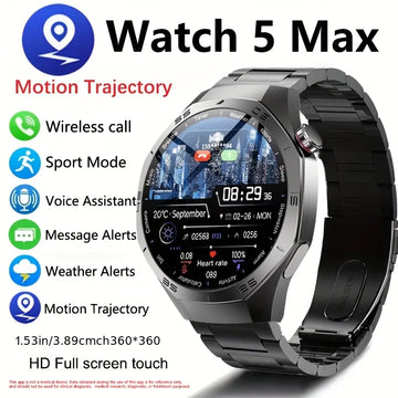 Smartwatch for Android & iOS – AMOLED Display, GPS Motion Tracking, Heart Rate Monitor, Bluetooth Calling, Waterproof